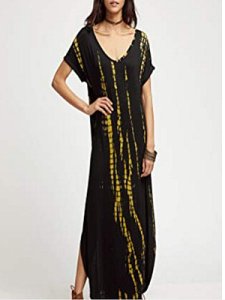 Berrylook V-neck Print Irregular Dress online sale, online shopping sites, a line dress, sundress