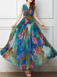 Berrylook V-Neck Printed Maxi Dress clothes shopping near me, shoping, Floral Maxi Dresses, shirt dress, tunic dress