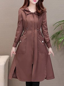 Berrylook Windbreaker section women temperament autumn coat trend line online sale, online shopping sites, Solid Trench Coats,