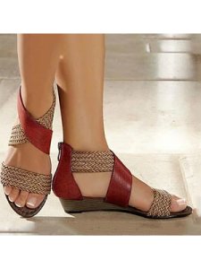 Berrylook Women's Casual Colorblock Woven Sandals clothing stores, shop,