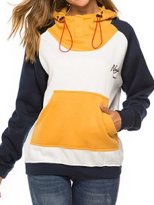 Berrylook Women's Casual Embroidered Colorblock Loose Hoodie online, shoping, embroidery Hoodies, zip up hoodies, hoodie