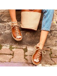 Berrylook Women's Casual Flat Cross Sandals online, online stores,