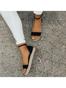 Berrylook Women's fashion word buckle sandals online stores, online sale, Solid Sandals,