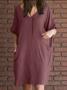 Berrylook Women's Loose V-neck Short Sleeve Dress online, fashion store, shrug dress, black sequin dress