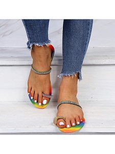 Berrylook Women's rainbow Flat Toe Sandals shoppers stop, sale,