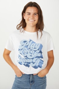 AFL - Aflw Genw Tee - Womens - White / play like you mean it