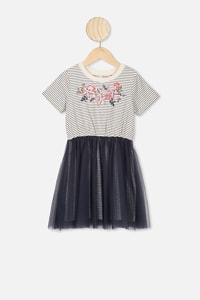 Cotton On Kids - Vivienne Dress Up Dress - Ink stripe/floral