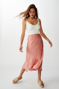 Cotton On Women - belle split midi skirt - rose tan