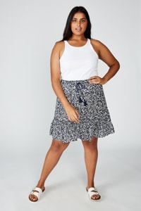 Cotton On Women - Curve North Tiered Mini Skirt - Blair floral paisley total eclipse