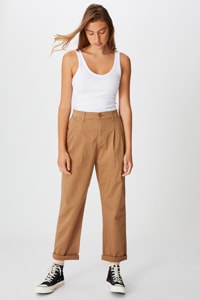 Cotton On Women - Hunter Pleated Pant - Tobacco r