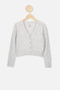 Free by Cotton On - Ailie Crop Cardigan - Summer grey marle