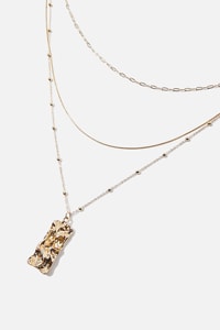 Rubi - Molten Pendant Satellite Chain Treasures Necklace - Gold