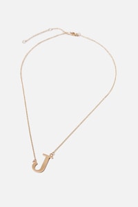 Rubi - Tilted Letter Necklace - Gold j