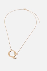 Rubi - Tilted Letter Necklace - Gold q