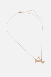 Rubi - Tilted Letter Necklace - Gold y