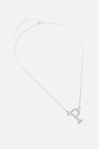 Rubi - Tilted Letter Necklace - Silver p