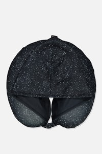 Typo - Hooded Travel Neck Pillow - Black splatter