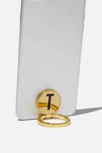 Typo - Metal Alpha Phone Ring - Gold t