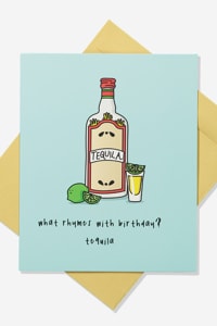Typo - Premium Funny Birthday Card - Rhymes with birthday!
