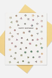 Typo - Premium Nice Birthday Card - Die cut shapes gelati marble
