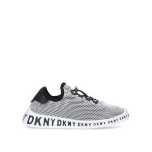 Womens Dkny Melmel Flat Sneakers Dkny White/Blk, 7.5 UK