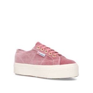 Womens Superga 2790 Velvetw2790 Velvetw Low Heel Sneakers Superga Pale Pink, 3.5 UK