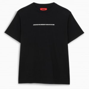 424 Black t-shirt with slogan print