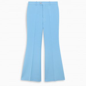 Gucci Light blue cropped flare trousers
