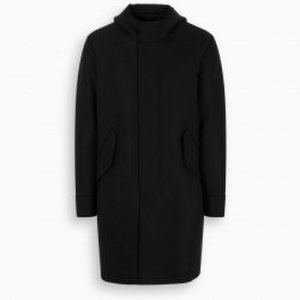 Harris Wharf London Black hooded coat