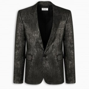 Saint Laurent Black and golden metalized blazer