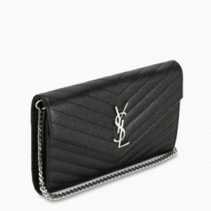 Saint Laurent Black/silver Envelope wallet strap
