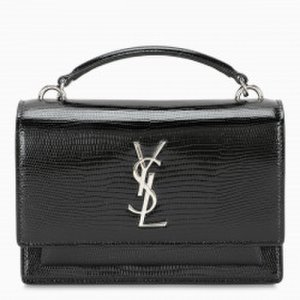 Saint Laurent Patent reptile-embossed leather Sunset chain wallet