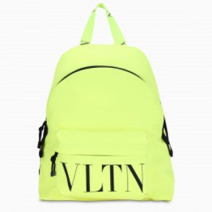 Valentino Garavani Fluo yellow VLTN backpack