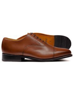 Calf Leather Tan Goodyear Welted Oxford Toe Cap Shoes