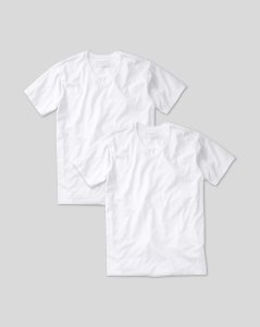 Cotton 2 Pack V-Neck Undershirt T-Shirt - White