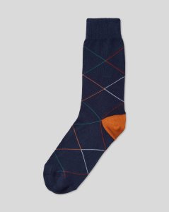 Charles Tyrwhitt - Cotton argyle socks - navy