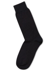 Charles Tyrwhitt - Cotton black and red micro dash socks