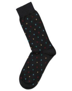 Charles Tyrwhitt - Cotton black multi triangle socks