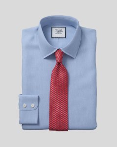 Cotton Classic Collar Non-Iron Micro Diamond Shirt - Blue
