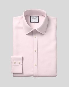 Cotton Classic Collar Non-Iron Micro Diamond Shirt - Pink