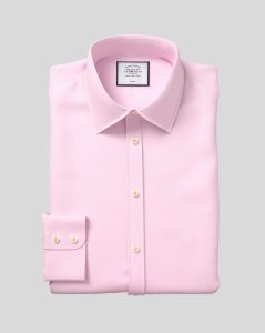 Cotton Classic Collar Non-Iron Twill Shirt - Pink