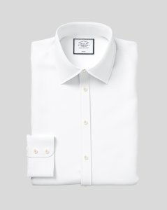 Cotton Classic Collar Non-Iron Twill Shirt - White