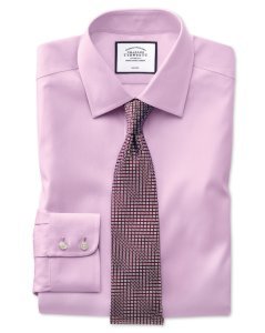 Cotton Classic Fit Pink Non-Iron Pinpoint Oxford Shirt