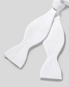Charles Tyrwhitt - Cotton marcella self-tie bow tie - white