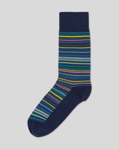 Cotton Multi Stripe Socks - Teal