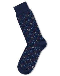 Charles Tyrwhitt - Cotton navy multi oval socks