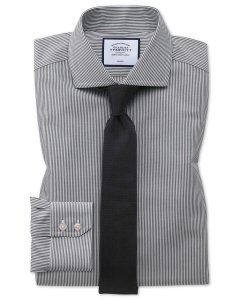 Cotton Non-Iron Cutaway Collar Bengal Stripe Shirt - Black