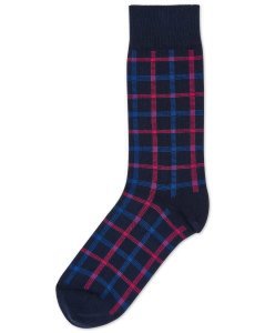 Cotton Pink And Blue Check Socks