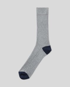 Charles Tyrwhitt - Cotton rib socks - grey