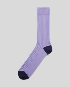 Charles Tyrwhitt - Cotton rib socks - lilac
